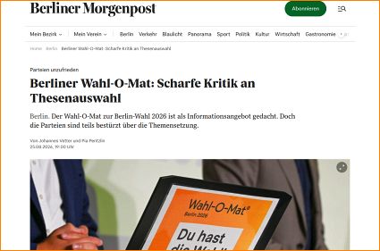 Artikel in der Morgenpost vom 26. August 2026