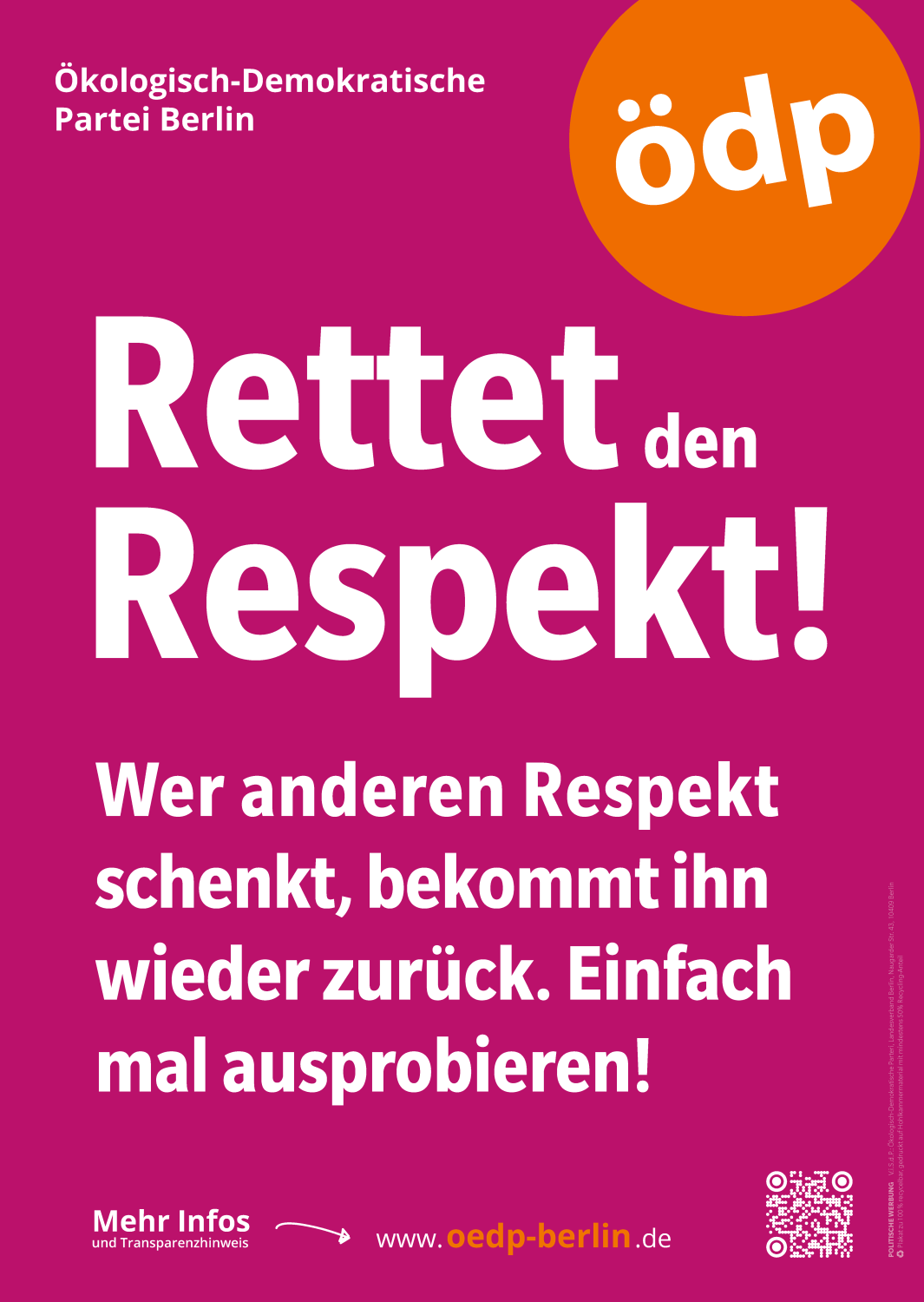 Plakat Rettet den Respekt